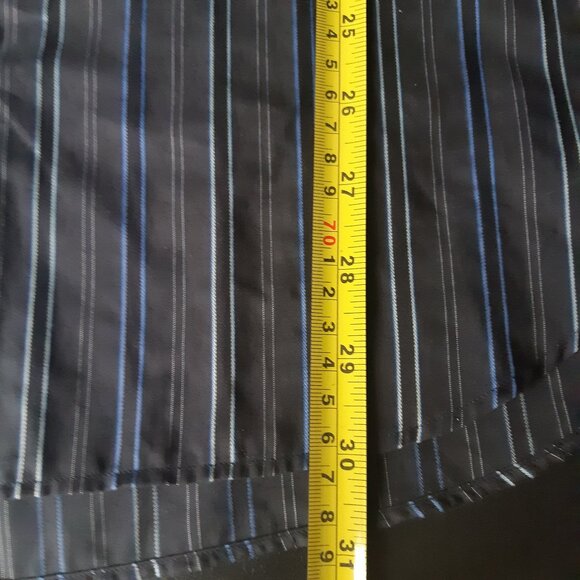 Banana Republic SZ 15.5 French Cuff Cotton Men's Black Striped Button Up Shirt - Picture 16 of 16